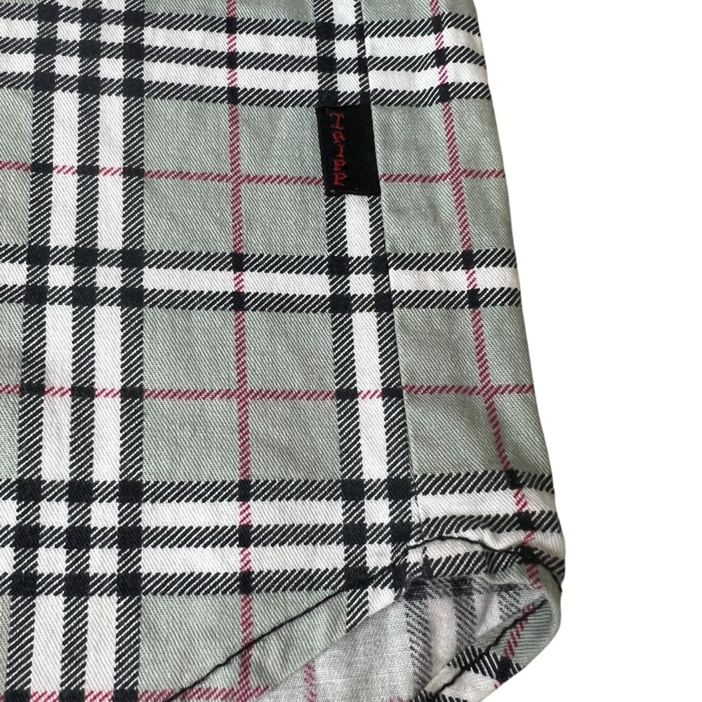 Tripp NYC Men’s Medium Goth Plaid Black/Red Checked Button Up Shirt - Picture 4 of 14